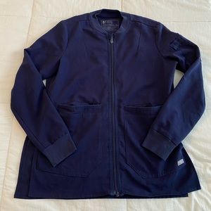 Navy FIGS Scrub Jacket — XS
